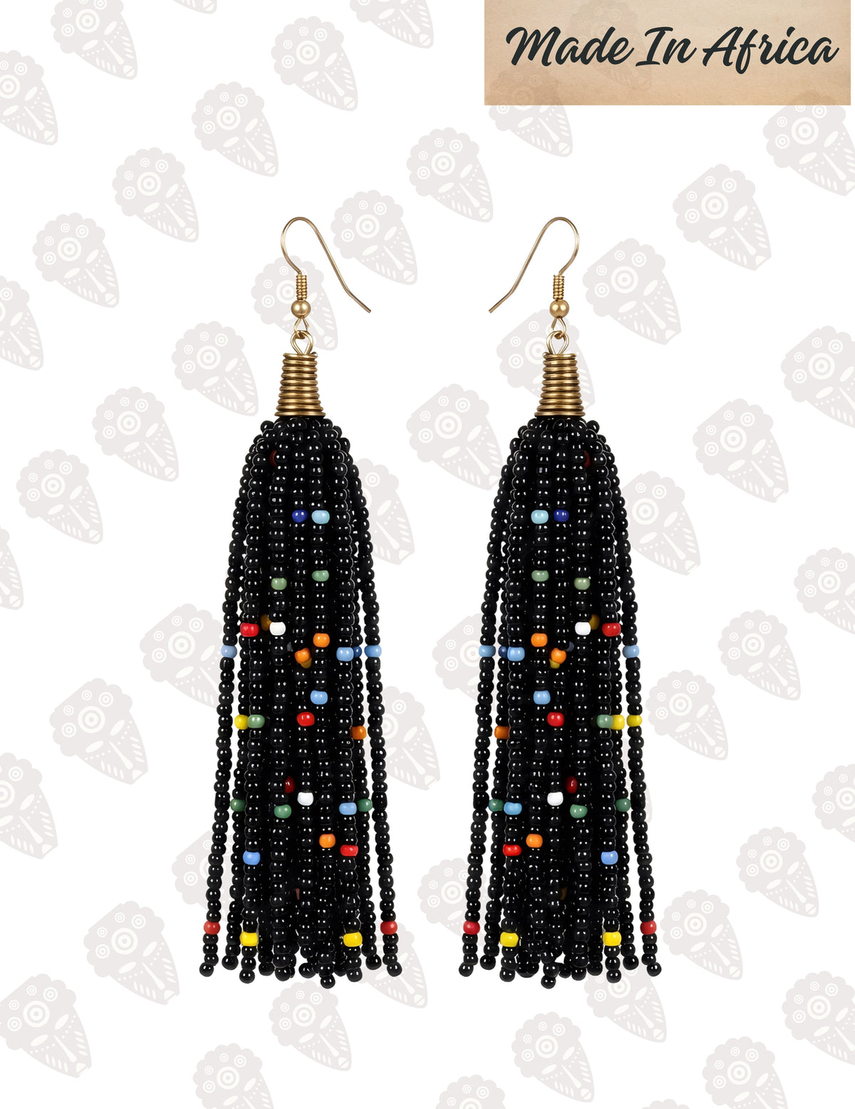 African Beaded Earrings – Statement Tribal Jewelry