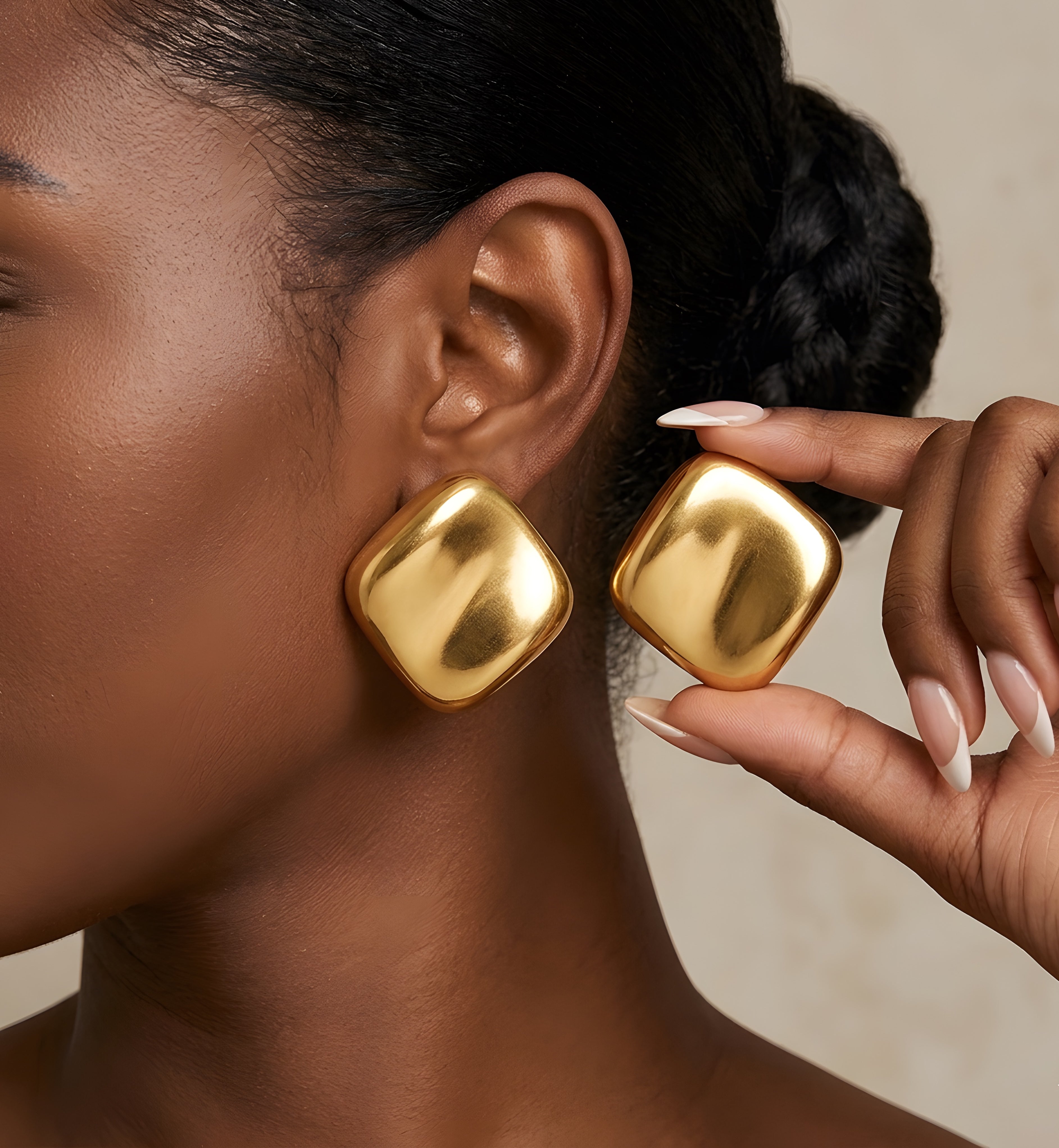 High-End Matte Gold Chunky Earrings