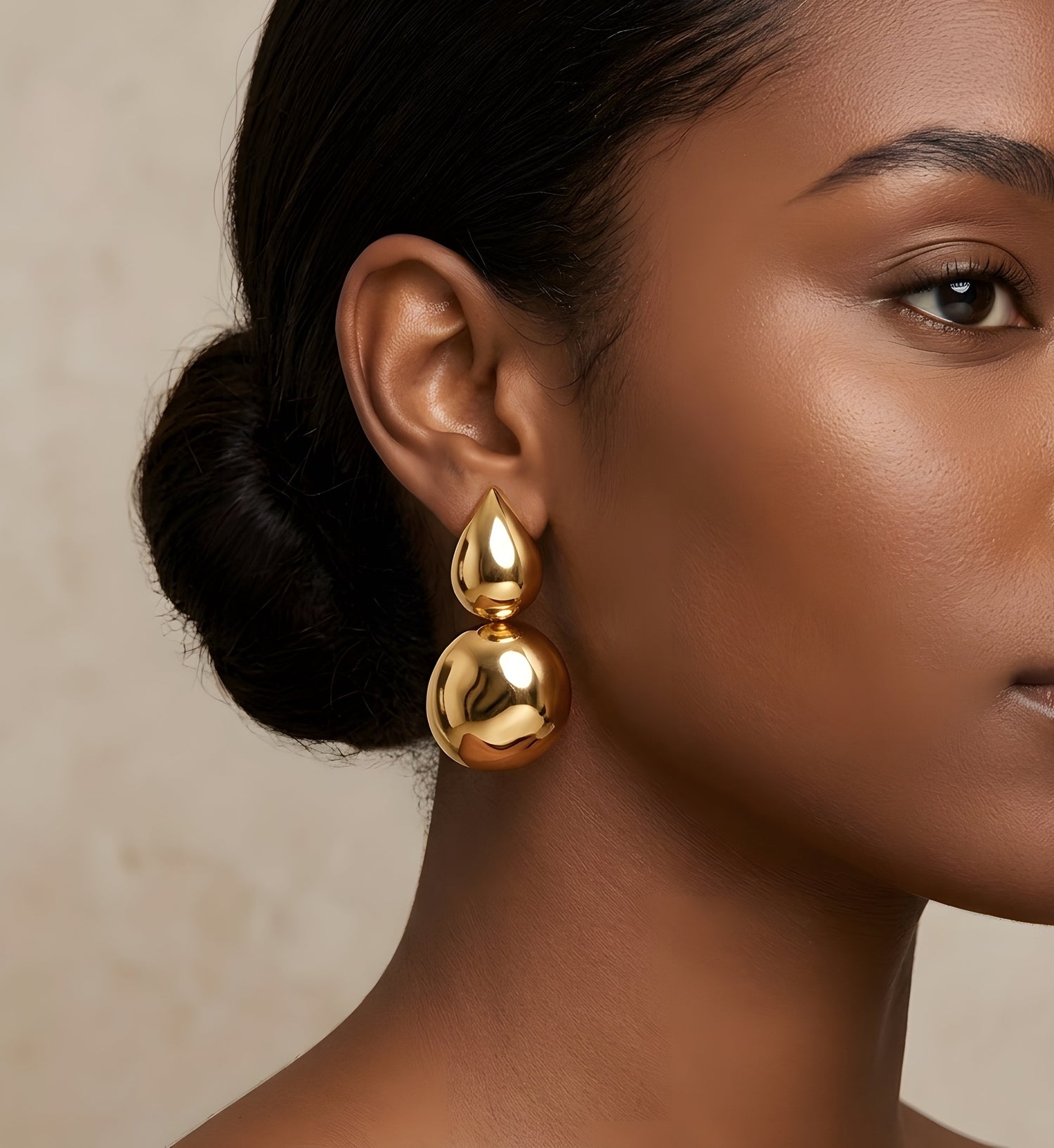 Oval Retro Drop Earrings