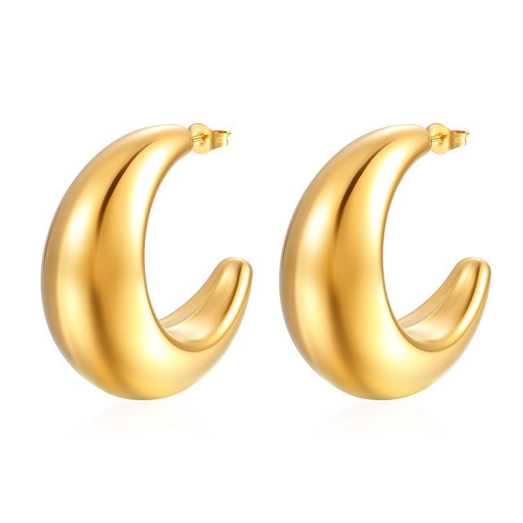 High-end Feel Oversized Crescent Hollow Earrings