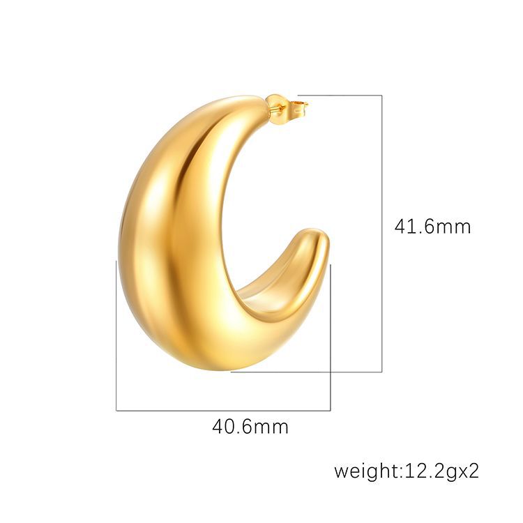 High-end Feel Oversized Crescent Hollow Earrings
