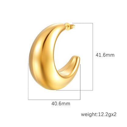 High-end Feel Oversized Crescent Hollow Earrings
