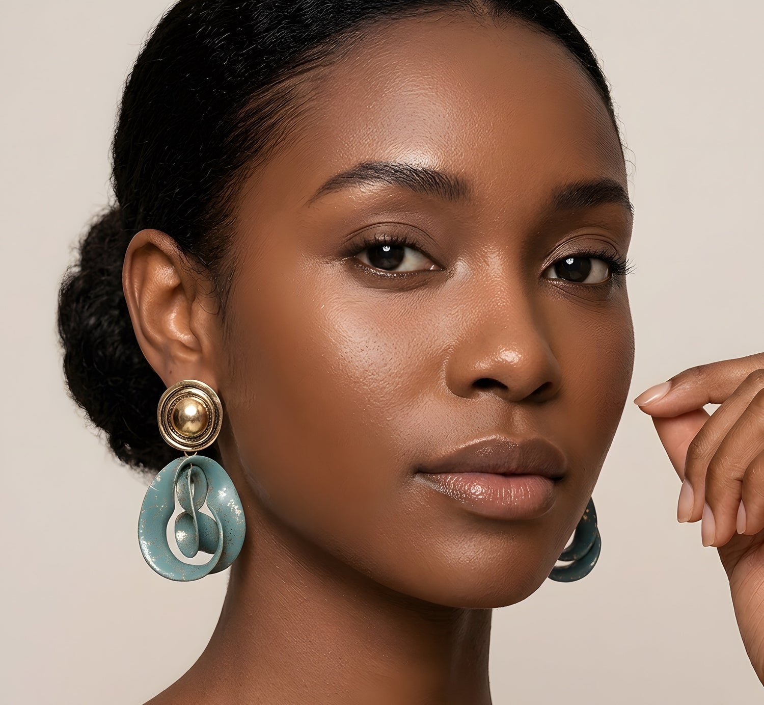 Blue Vintage Statement Drop Earrings
