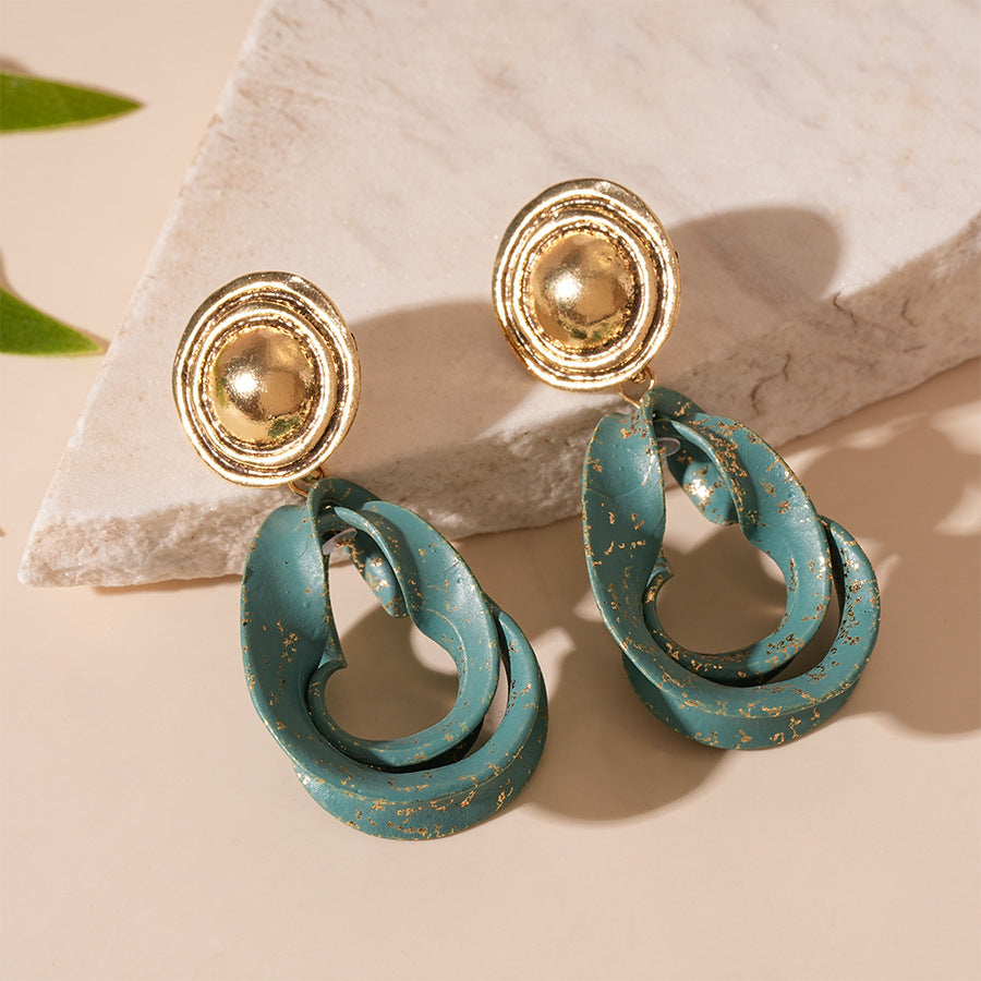 Blue Vintage Statement Drop Earrings