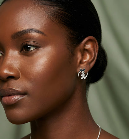 Stainless Steel Gye Nyame Stud Earrings