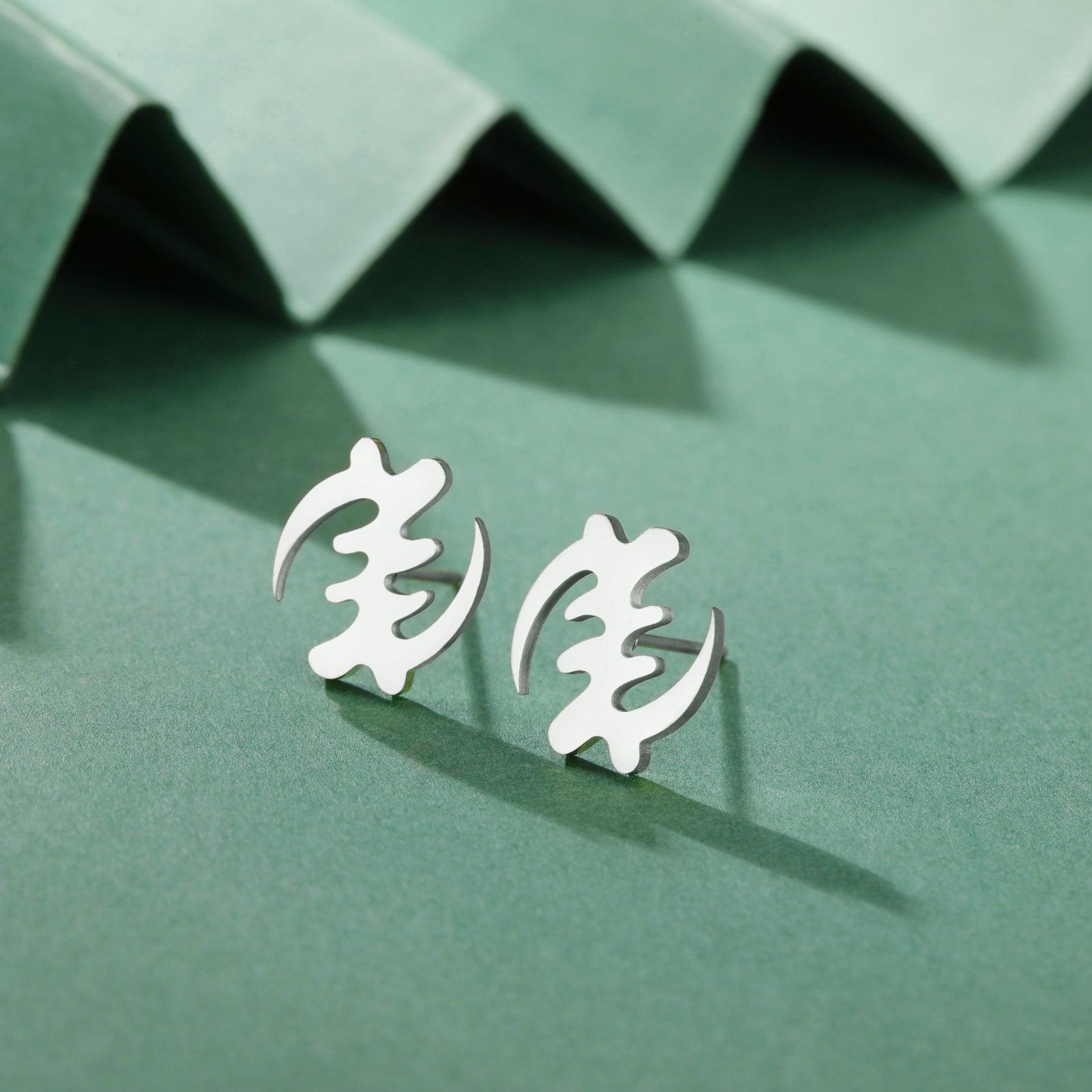 Stainless Steel Gye Nyame Stud Earrings