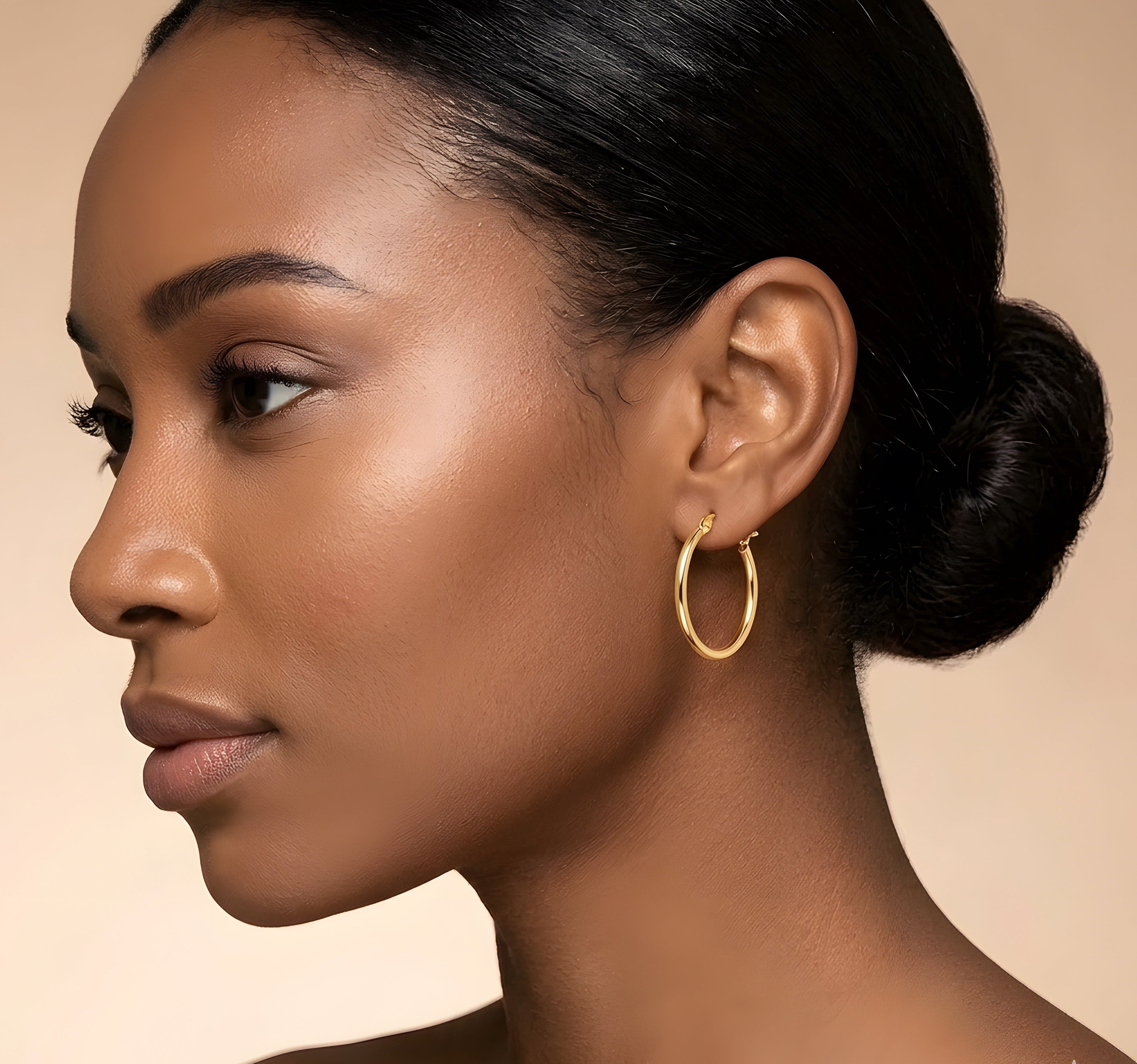 Classic Gold Stainless Steel Hoop Earrings | Various Sizes