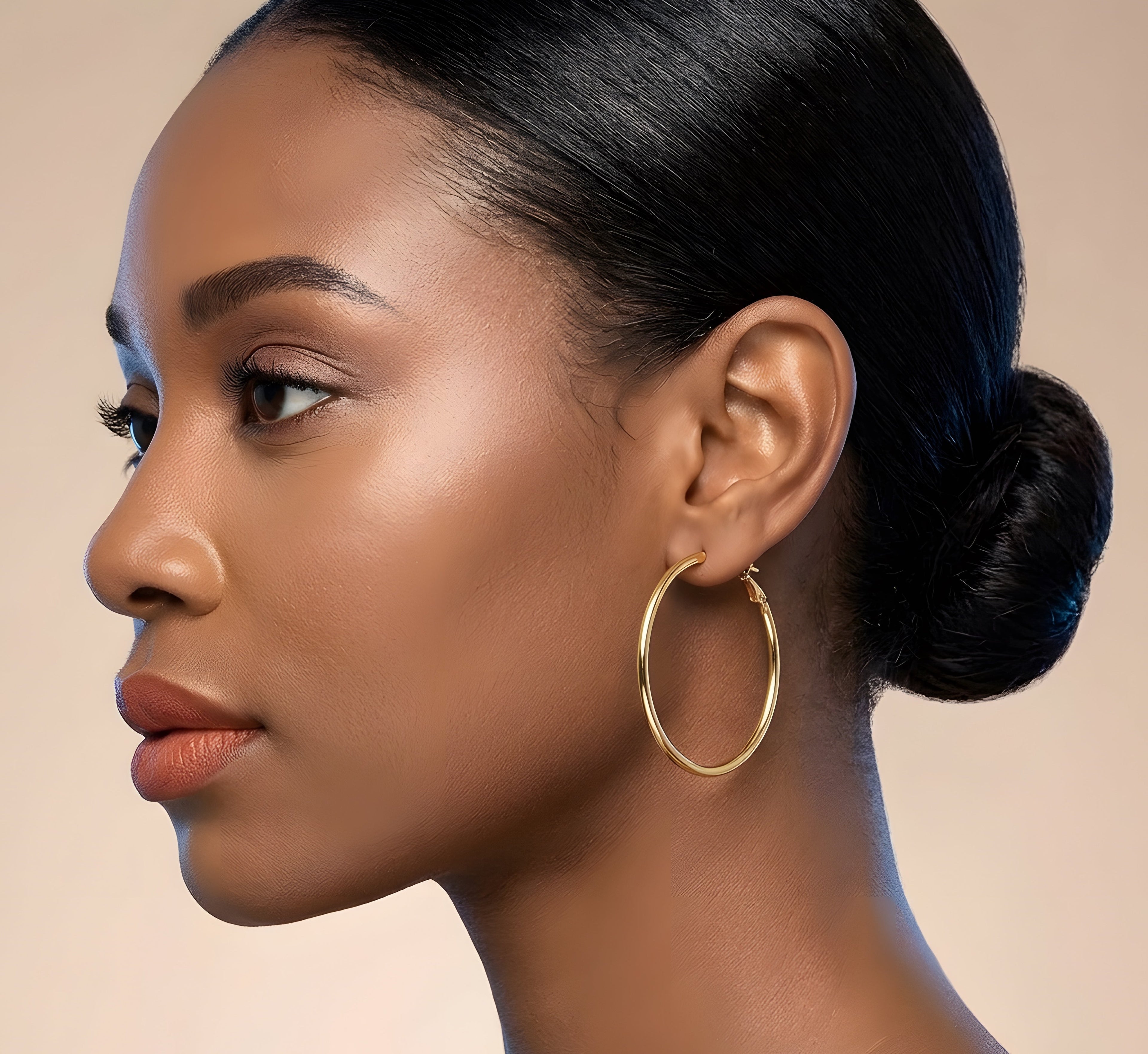 Classic Gold Stainless Steel Hoop Earrings | Various Sizes