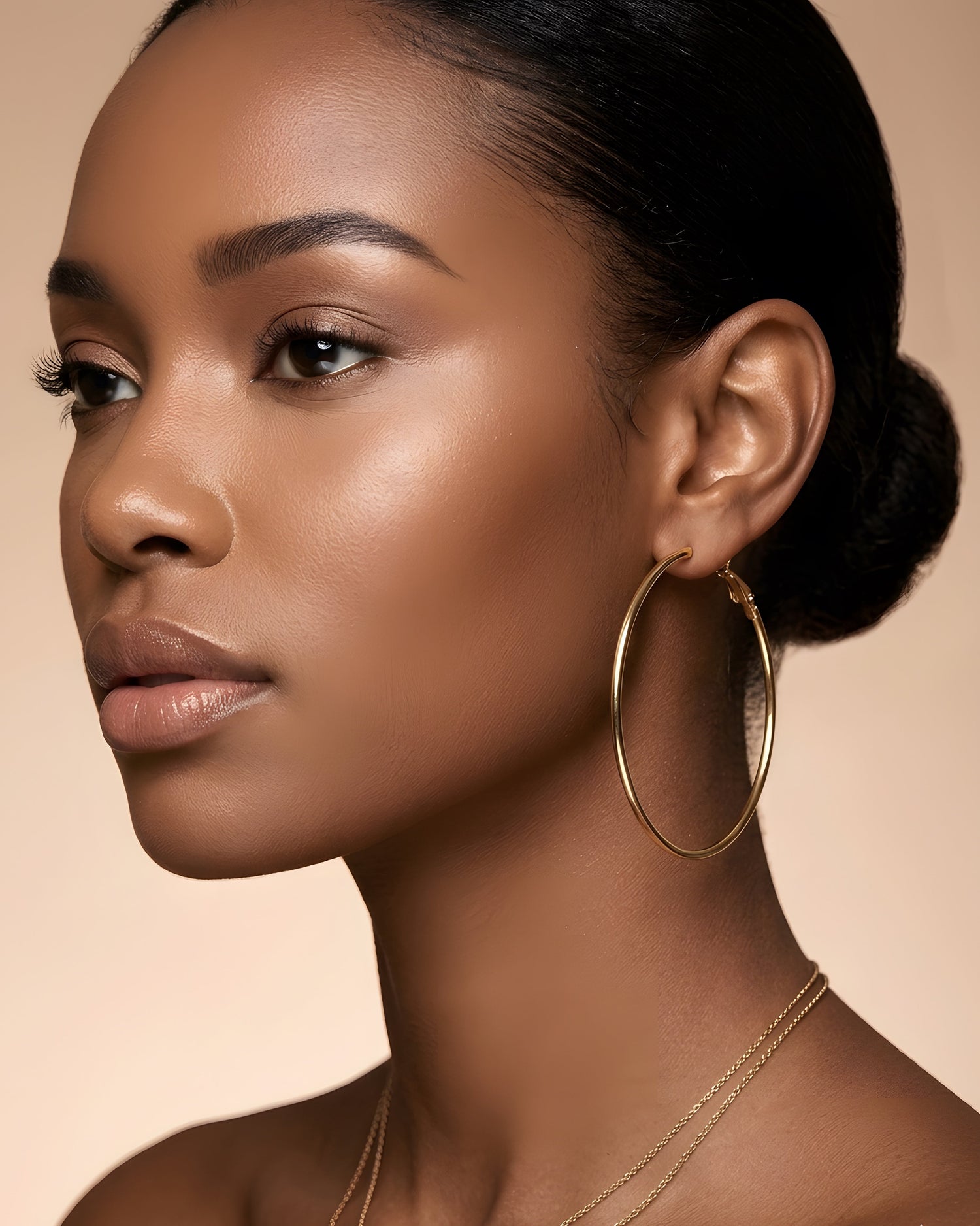 Classic Gold Stainless Steel Hoop Earrings | Various Sizes