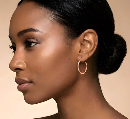 Classic Rose Gold Stainless Steel Hoop Earrings | Various Sizes