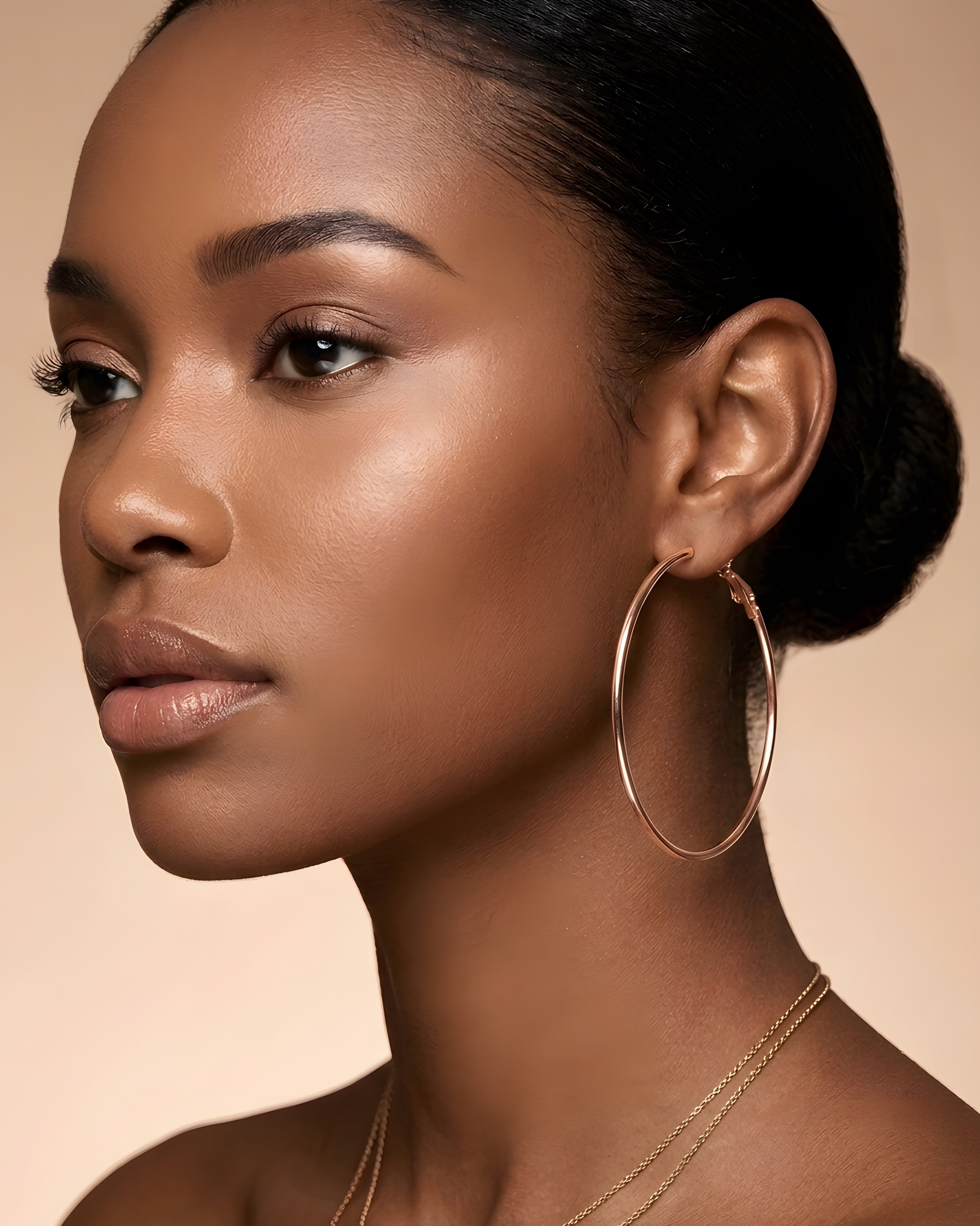 Classic Rose Gold Stainless Steel Hoop Earrings | Various Sizes