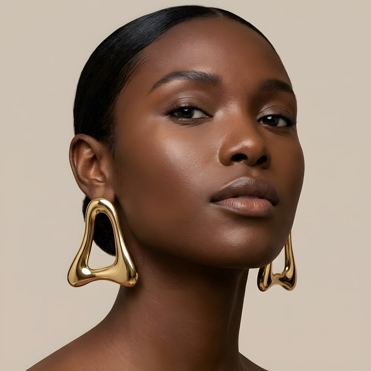 High-End Gold Chunky Earrings
