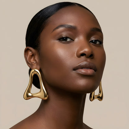 High-End Gold Chunky Earrings