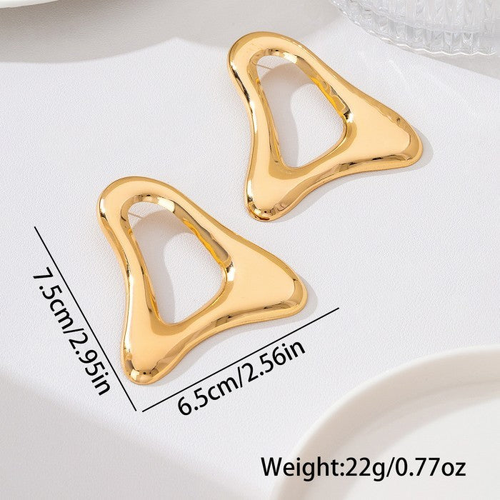High-End Gold Chunky Earrings
