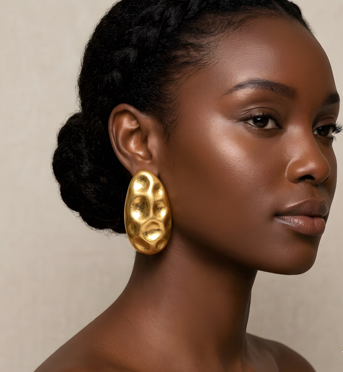 High-End Matte Gold Plated Chunky Earrings