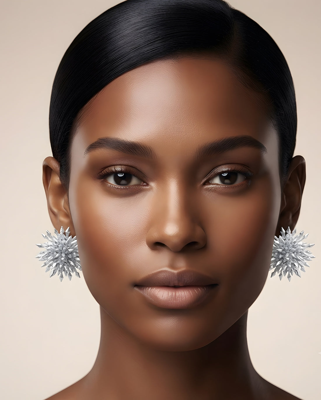 High-End Beaded Crystal Flower Earrings