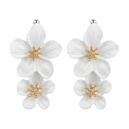 Gold Plated Metal Floral Stud Earrings | 5 Colors