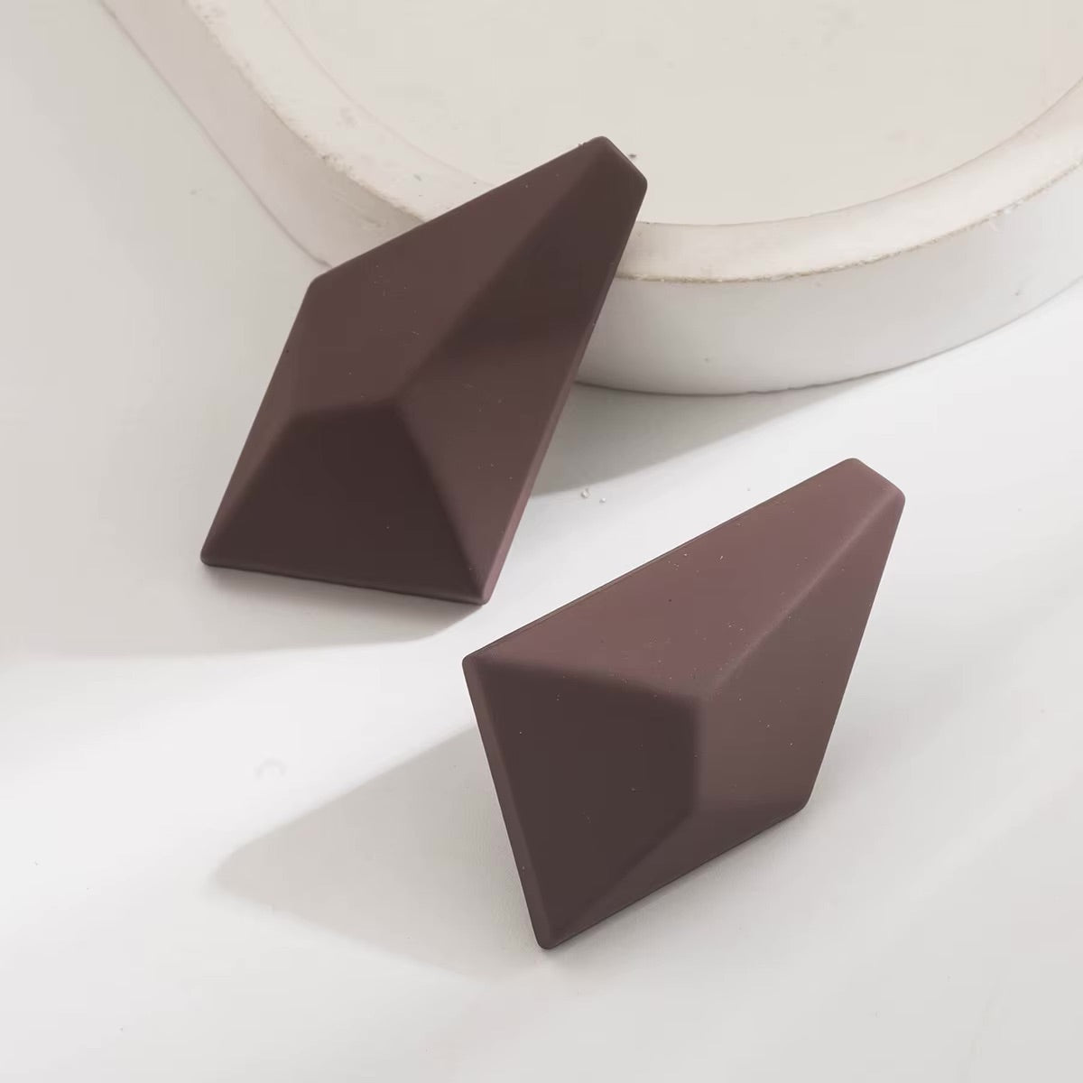 Coffee High End Alloy Irregular Geometric Earrings