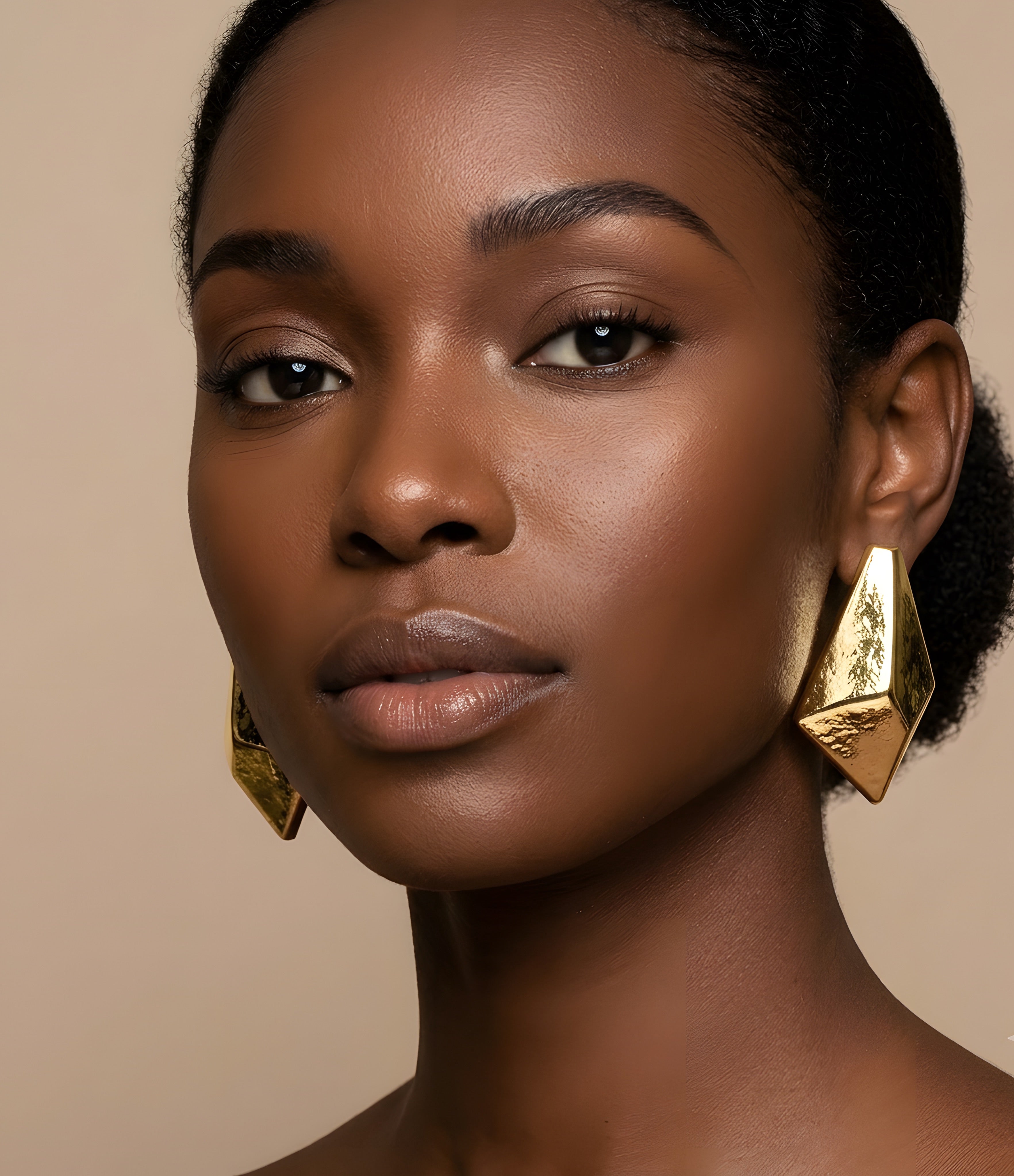 Gold High End Alloy Irregular Geometric Earrings