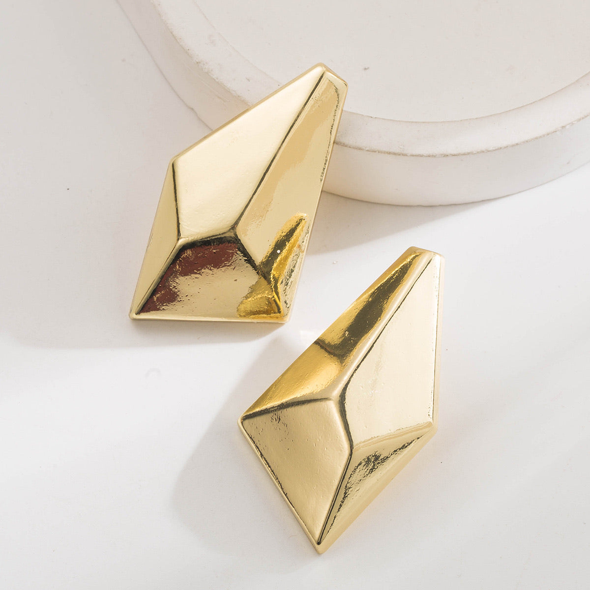 Gold High End Alloy Irregular Geometric Earrings