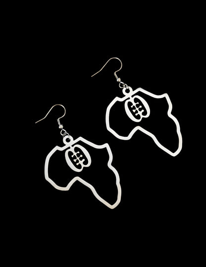 Africa Map With Adinkra Symbol Earrings