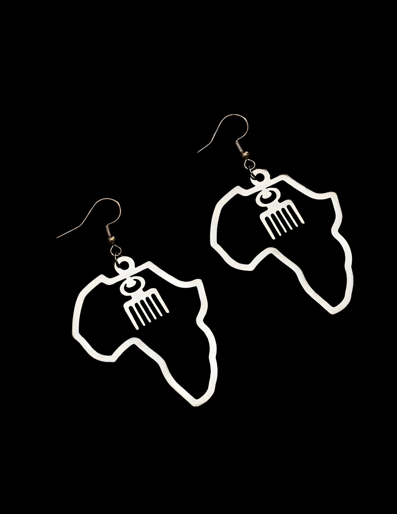 Africa Map With Adinkra Symbol Earrings