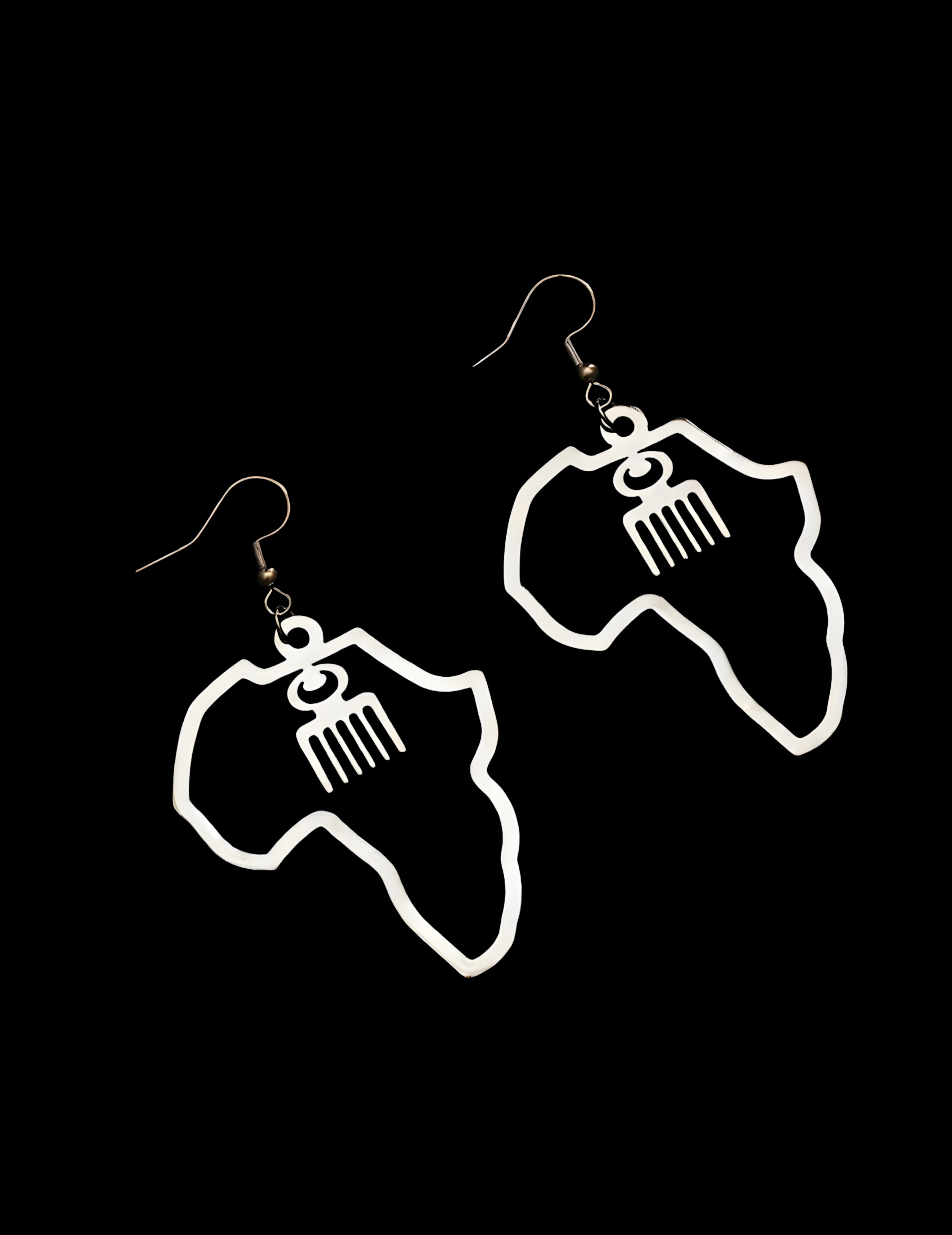 Africa Map With Adinkra Symbol Earrings