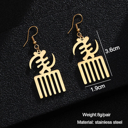 Gye Nyame Duane Adinkra Symbol Earrings
