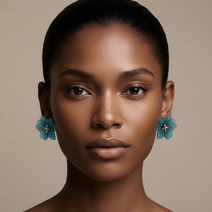Exaggerated Acrylic Flower Earrings