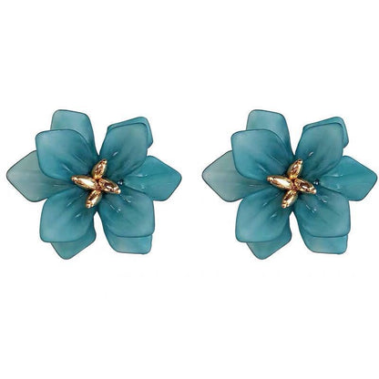 Exaggerated Acrylic Flower Earrings