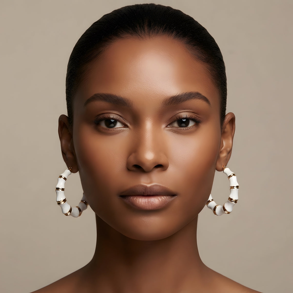 Enamel Drop Hoop Earrings