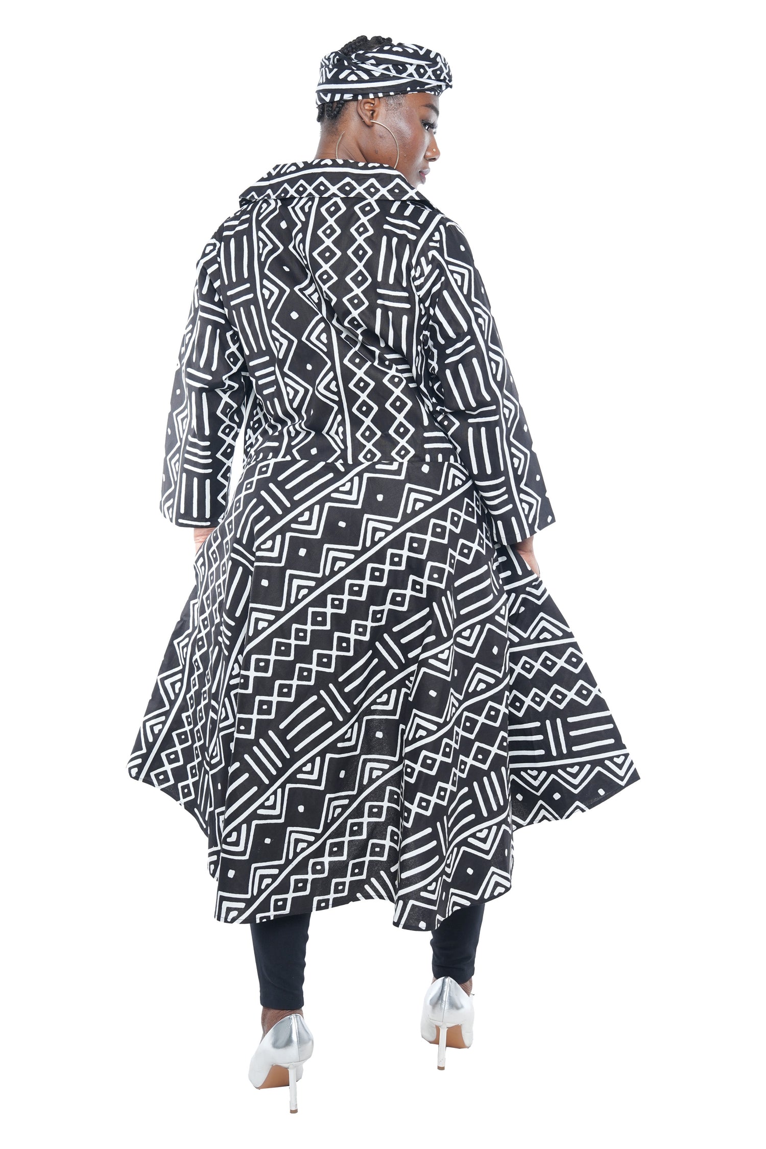 Ankara High Low Trench Coat