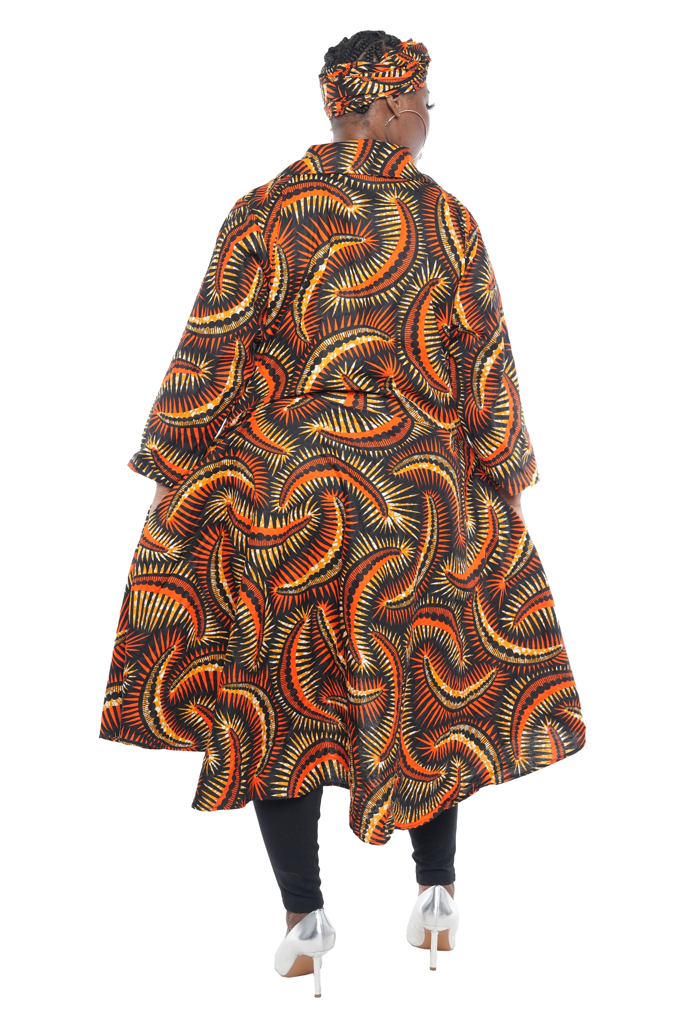 Ankara High Low Trench Coat