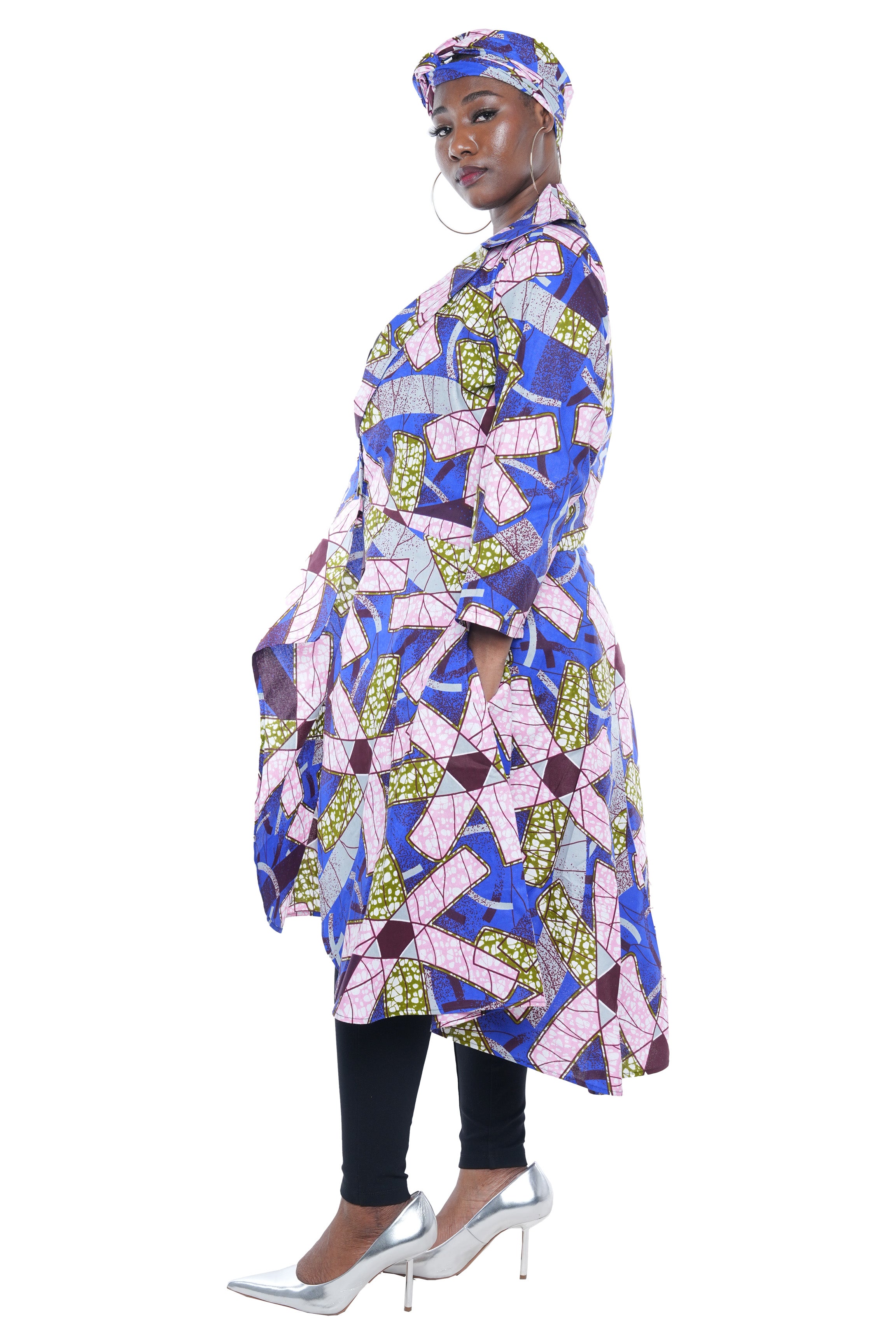 Ankara High Low Trench Coat