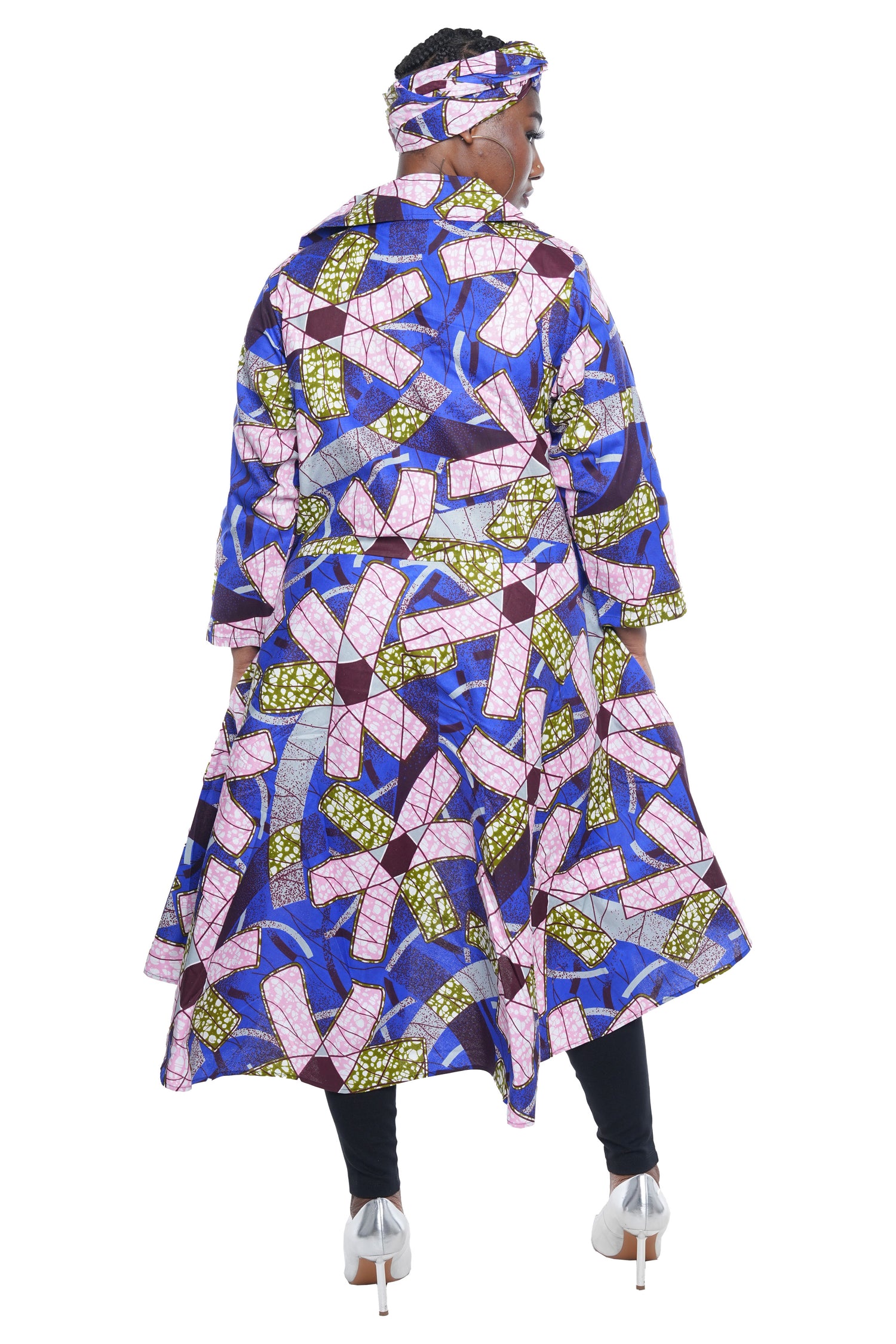 Ankara High Low Trench Coat