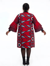 Back view of reversible African print jacket for women, 100% cotton Ankara kimono