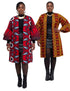 Reversible African Ankara jacket for women, 100% cotton kimono trench coat with belt
