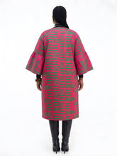 Back view of reversible African print jacket for women, 100% cotton Ankara kimono