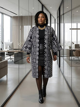 African print reversible kimono jacket with two-sided belt, women&