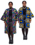 Reversible African Ankara jacket for women, 100% cotton kimono trench coat with belt