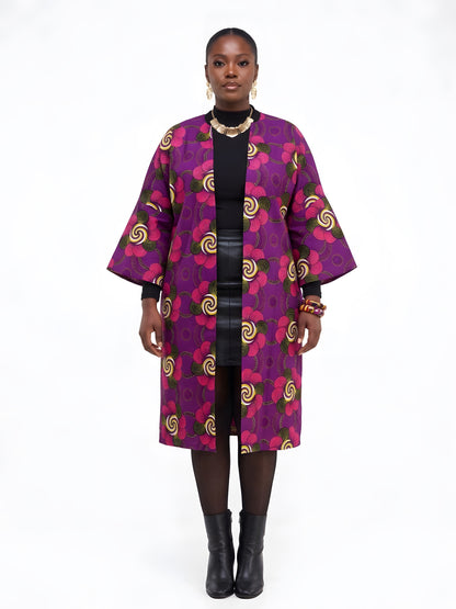 Reversible African Jacket for Women with Two-Sided Belt