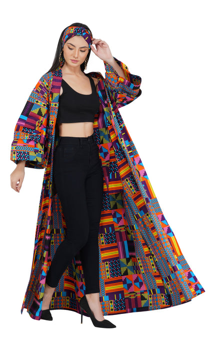 Ankara Long Duster | Robe | Kimono