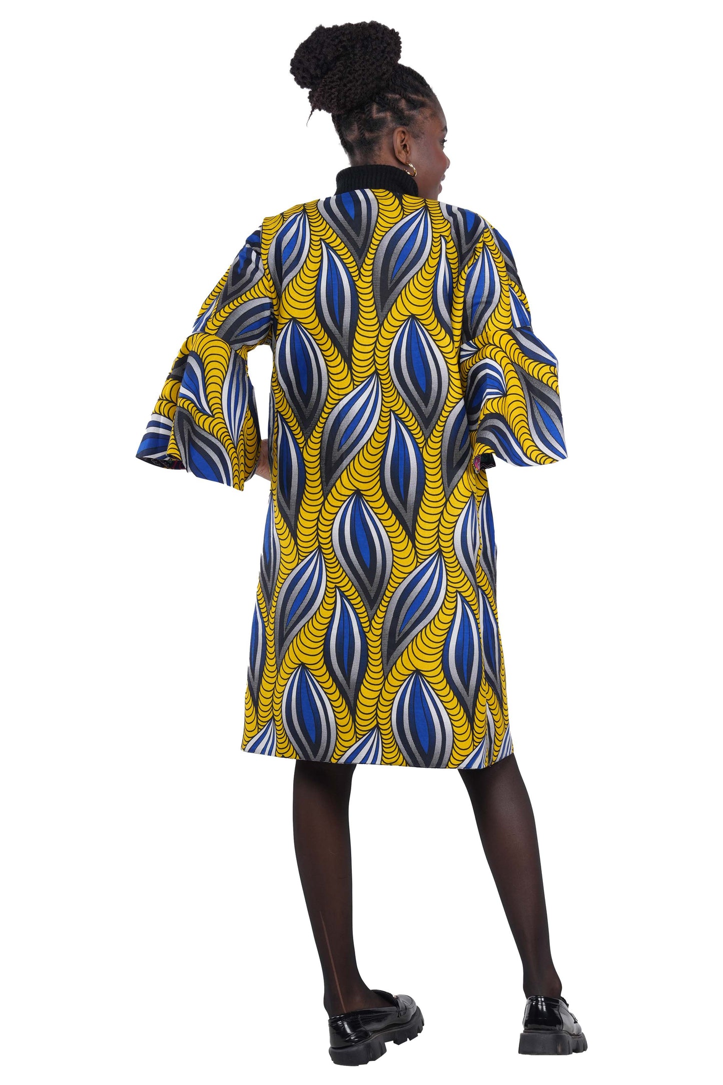 Ankara Reversible Jacket/Trench Coat With Two Sided Belt