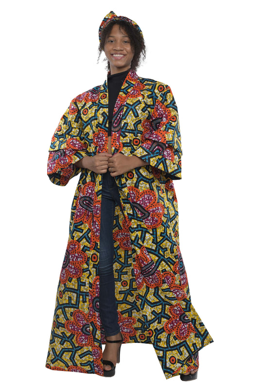 Ankara Long Kimono Jacket