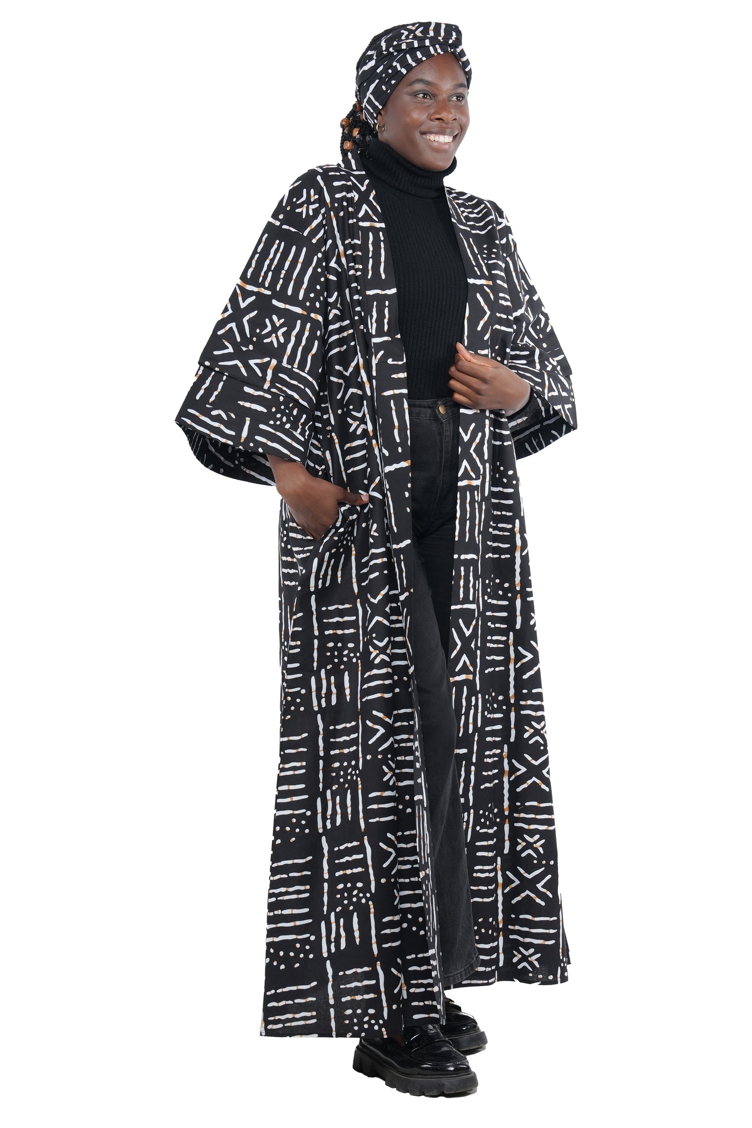 Ankara Long Kimono Jacket