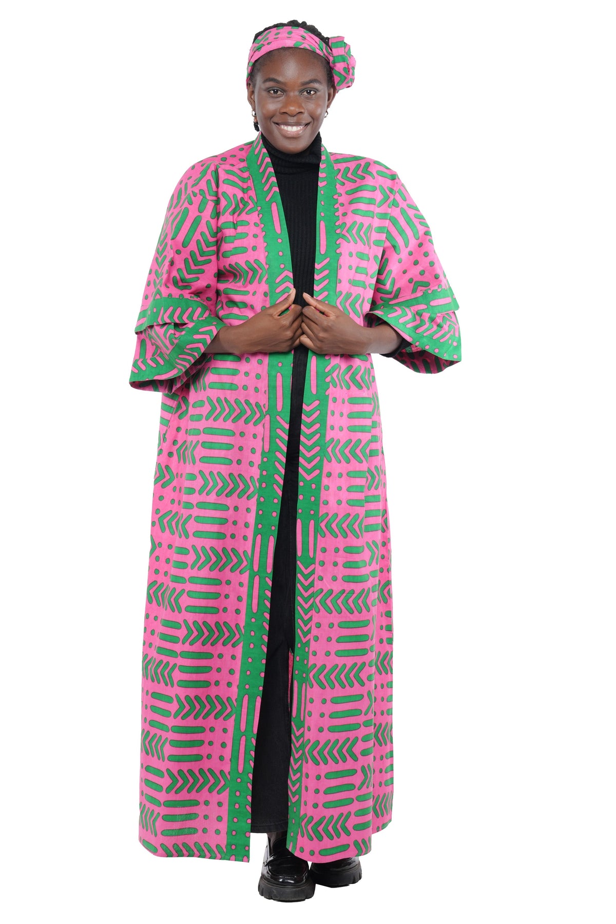 Long African Print Kimono for Women | One Size