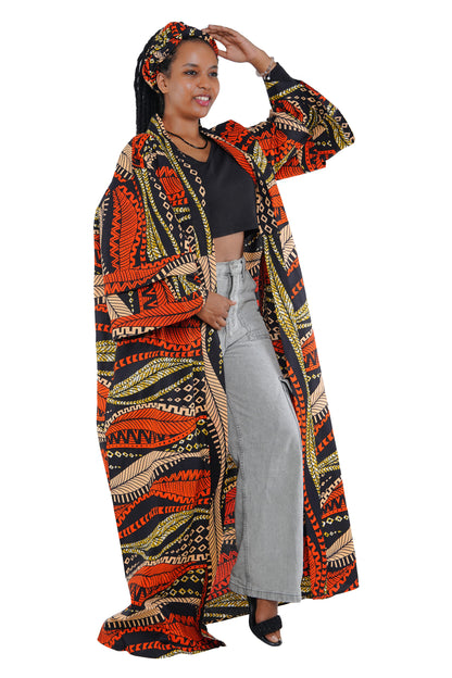 Kente Long Duster | Robe | One Size