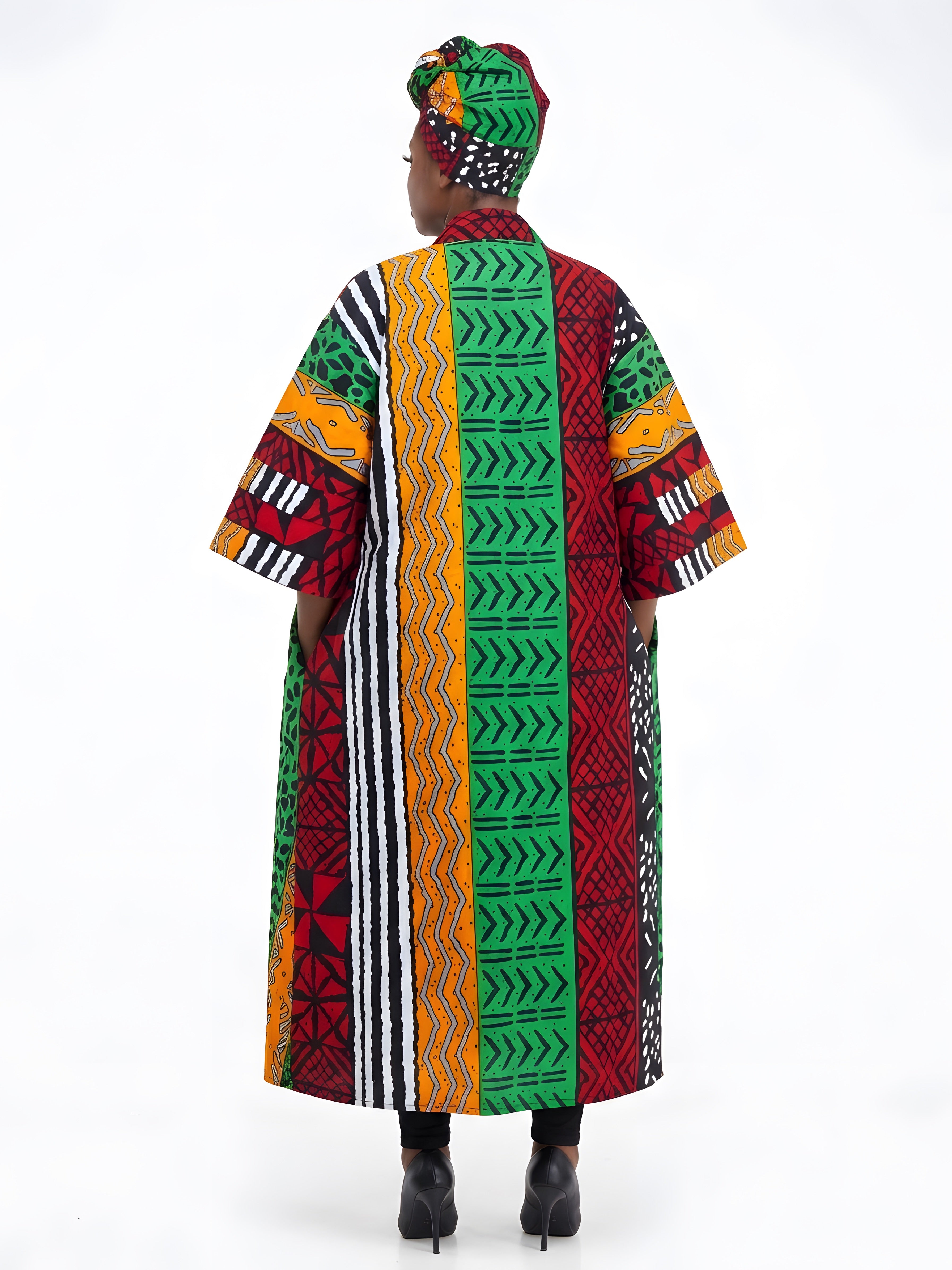 African Long Kimono | Robe | Duster | One Size