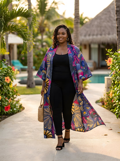 African Long Kimono | Robe | Duster | One Size