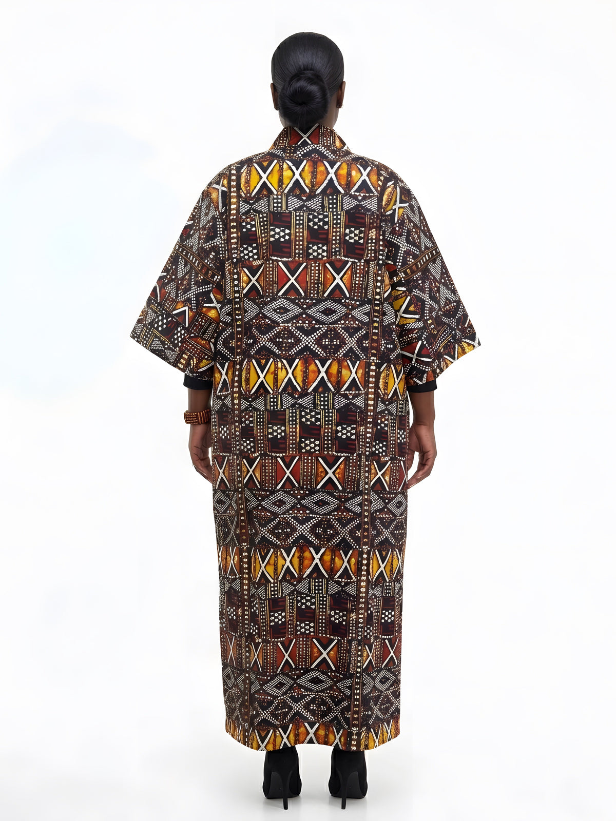 Long African Print Kimono for Women | One Size